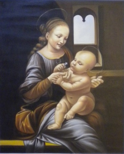 store falso d'autore Madonna of cardellino - high quality di Leonardo Da Vinci